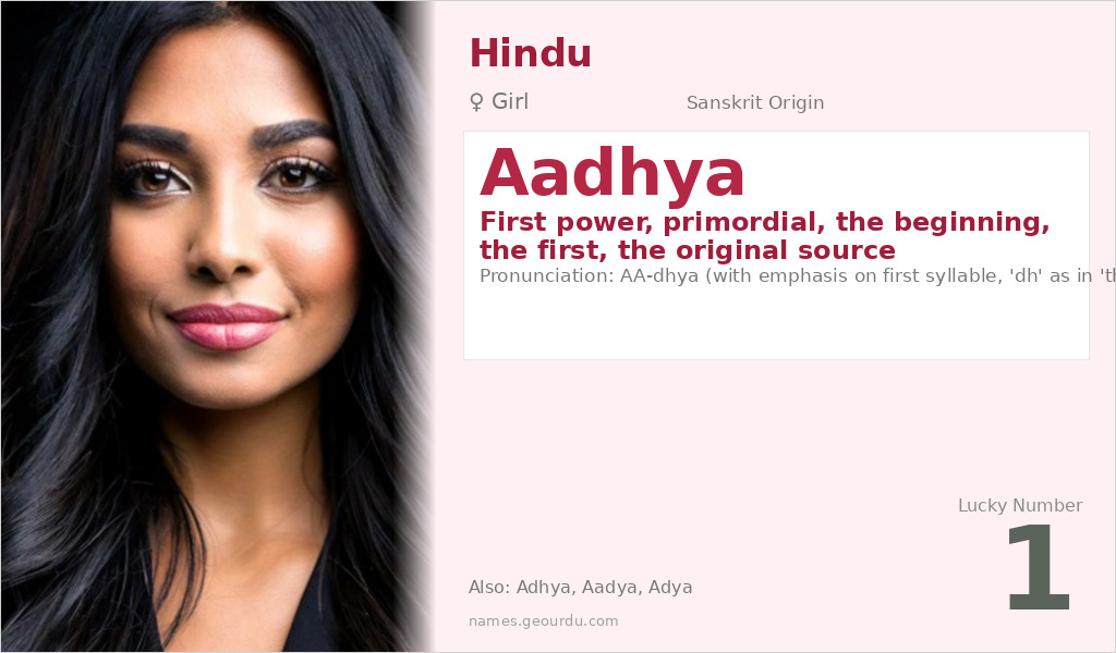 Aadhya Name Meaning and Details