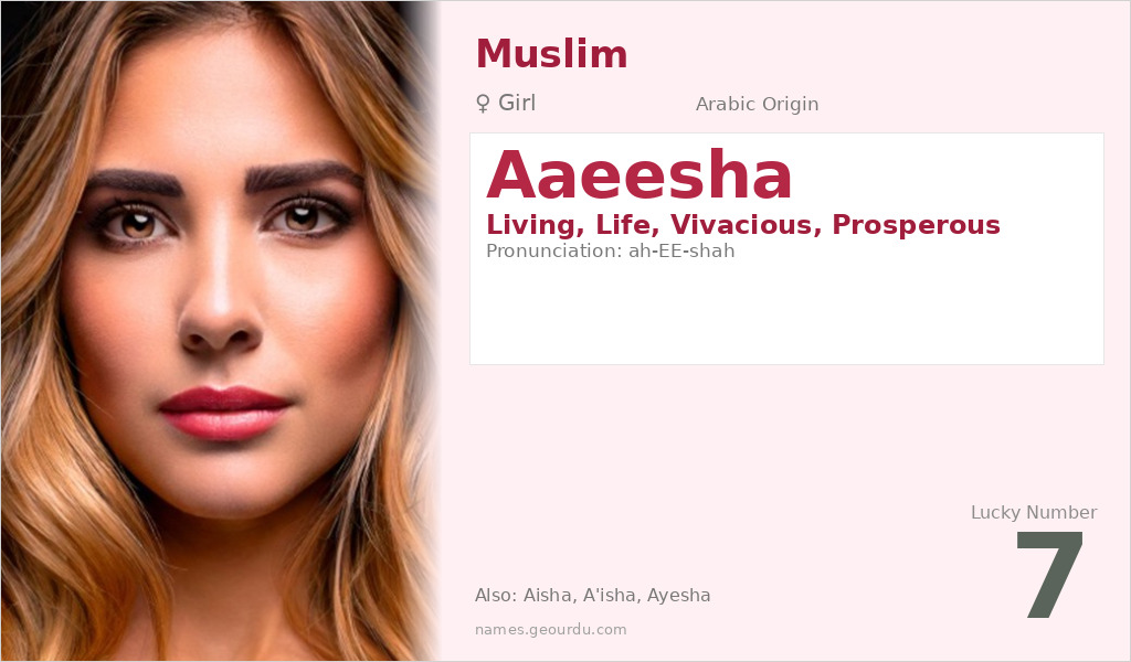 Aaeesha Name Meaning and Details