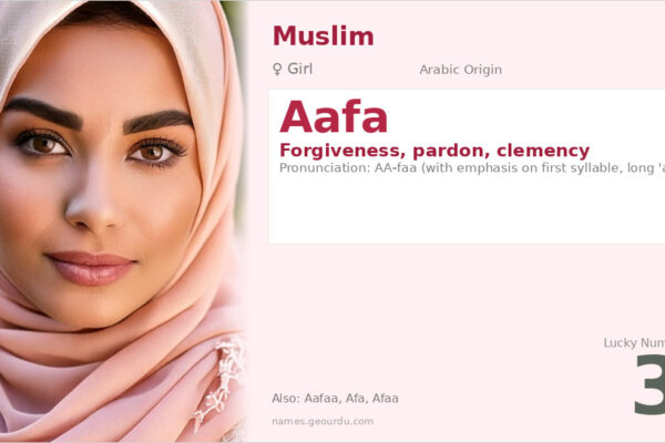 Aafa Name Meaning — Arabic Origin, Girl Name & Details (2025)