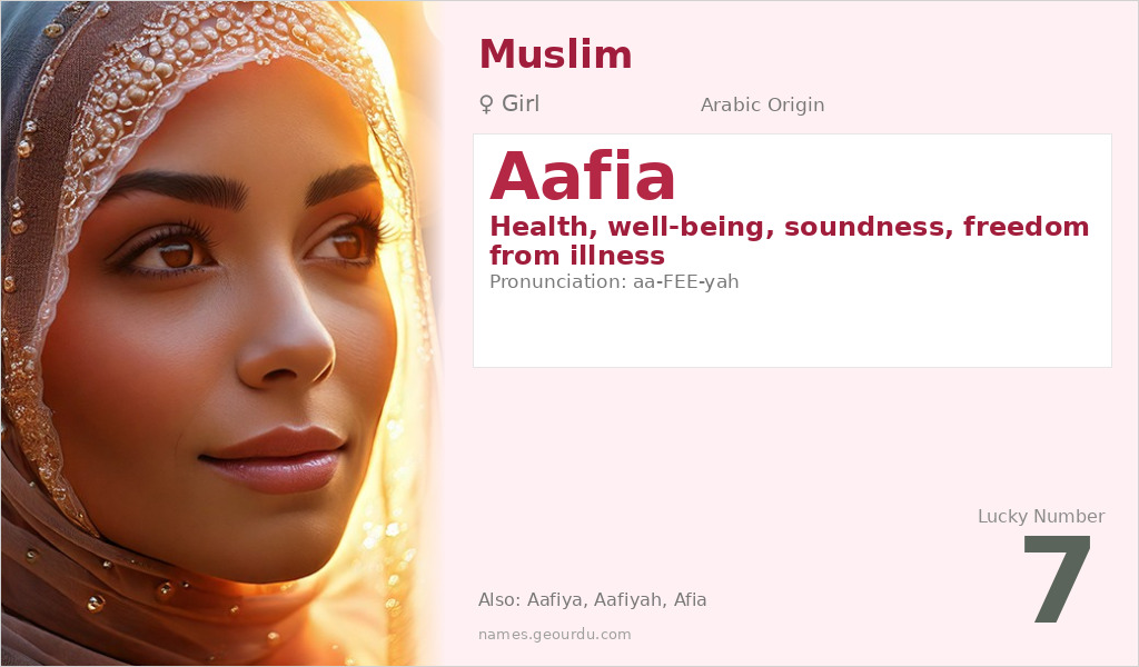 Aafia Name Meaning and Details