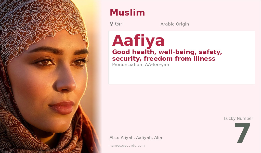 Aafiya Name Meaning and Details