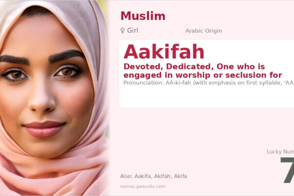 Aakifah Name Meaning — Arabic Origin, Girl Name & Islamic Significance (2025)