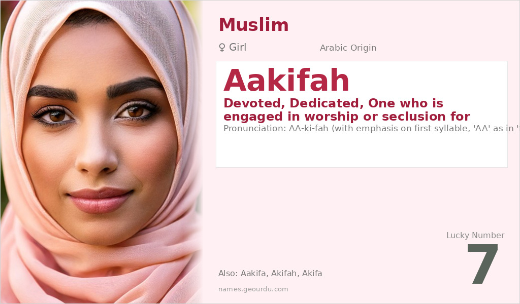 Aakifah Name Meaning and Details
