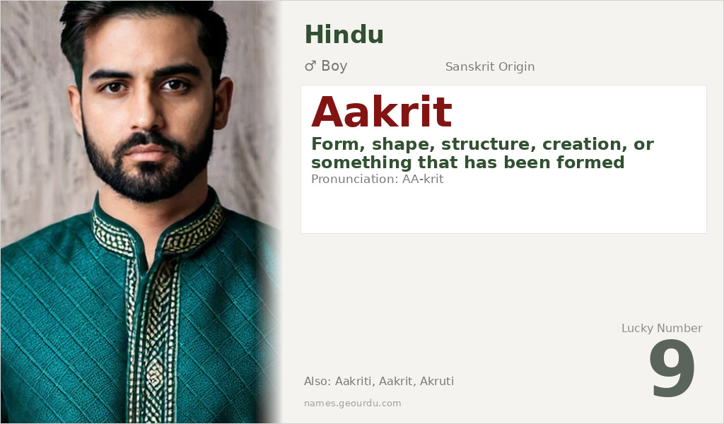 Aakrit Name Meaning and Details