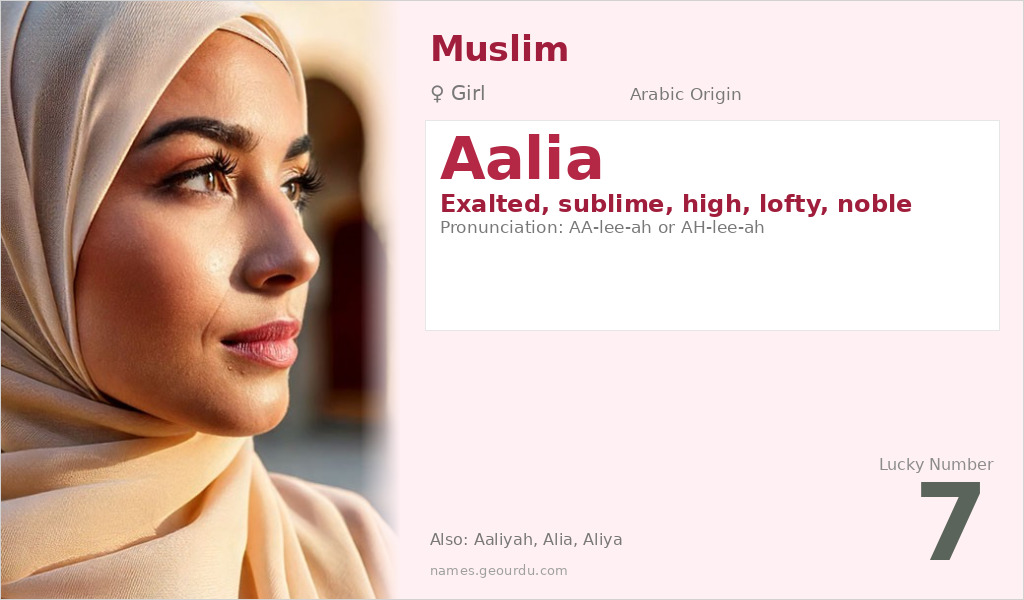 Aalia Name Meaning and Details