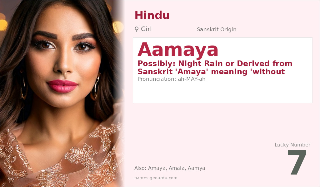 Aamaya Name Meaning and Details