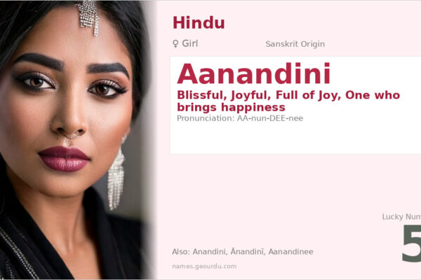 Aanandini Name Meaning — Sanskrit Origin, Girl Name & Details (2025)