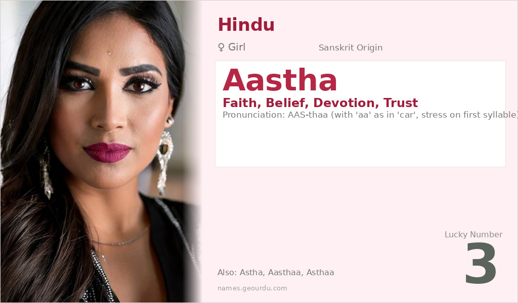 Aastha Name Meaning and Details