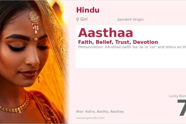 Aasthaa Name Meaning — Origin, Gender & Details (2025)