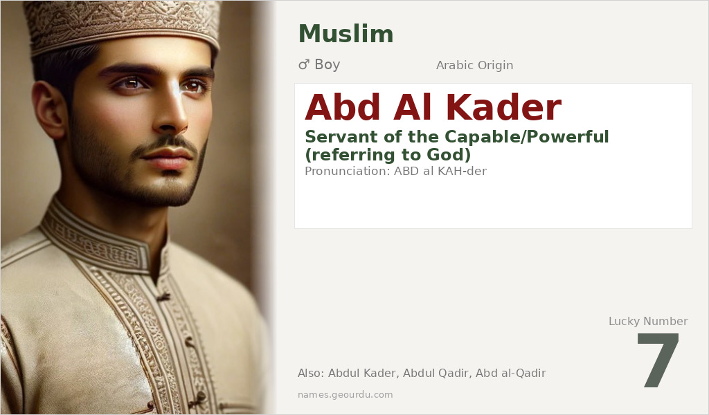 Abd Al Kader Name Meaning and Details