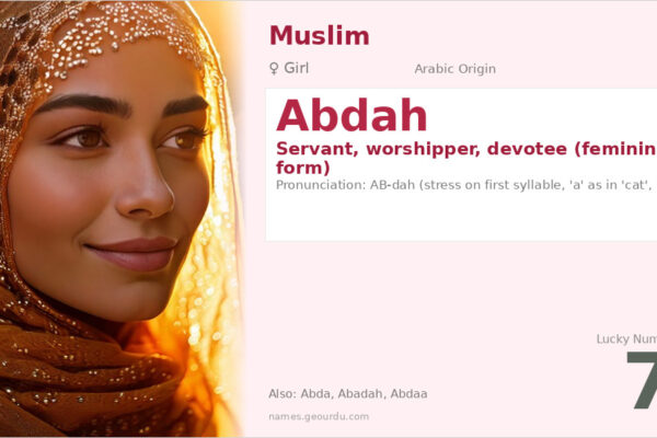 Abdah Name Meaning — Arabic Origin, Girl Name & Islamic Significance (2025)