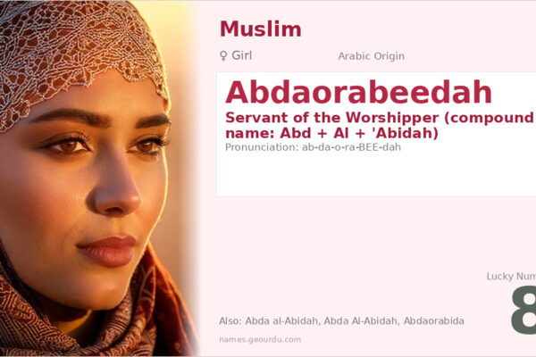 Abdaorabeedah Meaning — Arabic Origin, Girl Name & Details (2025)