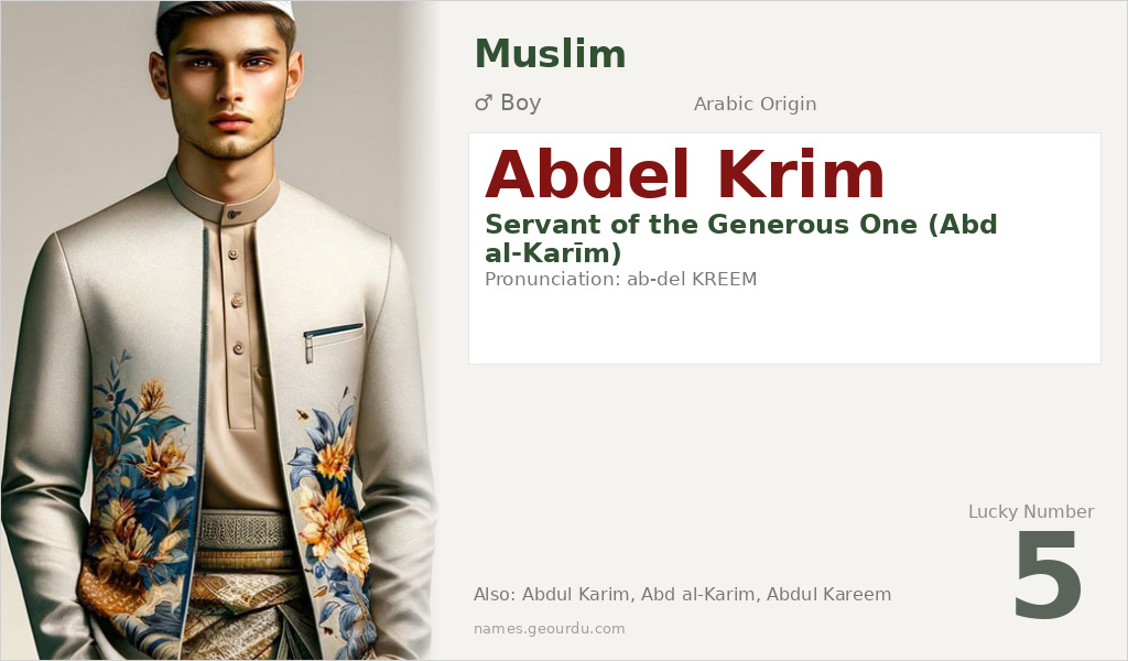 Abdel Krim Name Meaning and Details