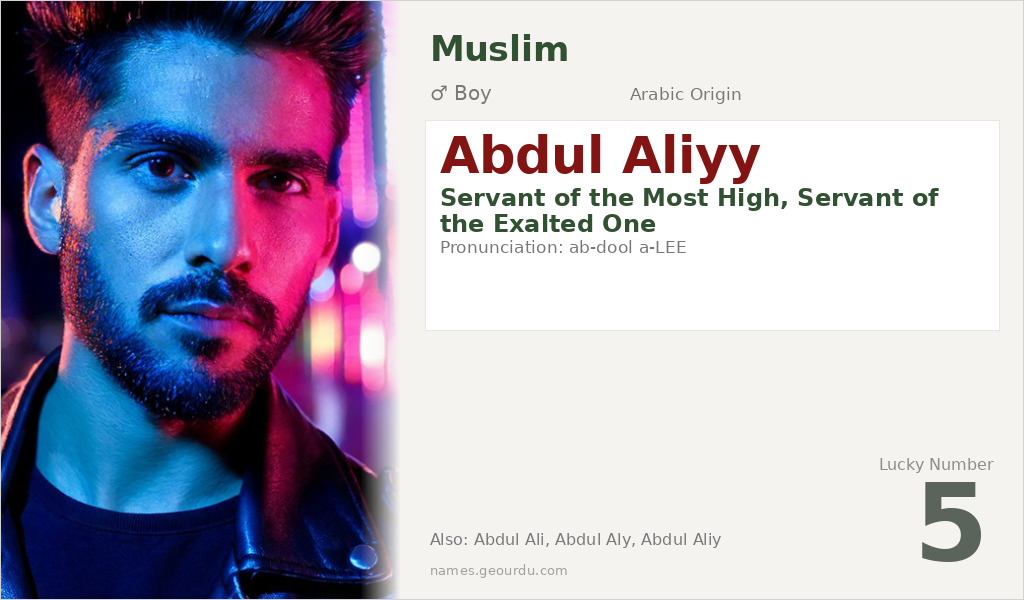 Abdul Aliyy Name Meaning and Details