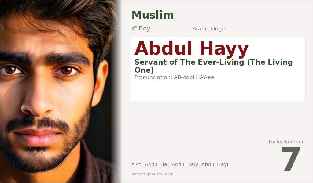 Abdul Hayy Name Meaning and Details