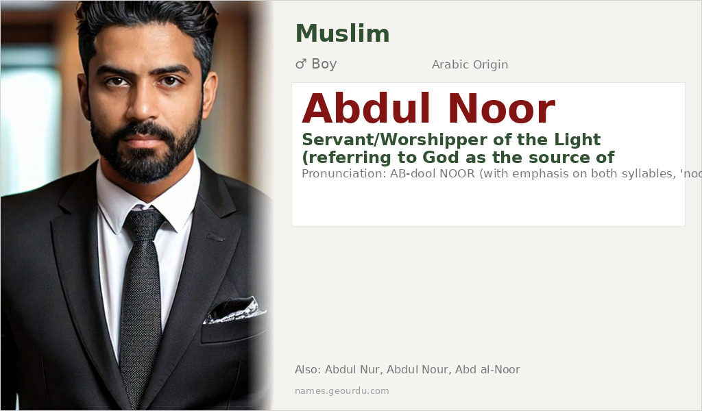 Abdul Noor Name Meaning and Details