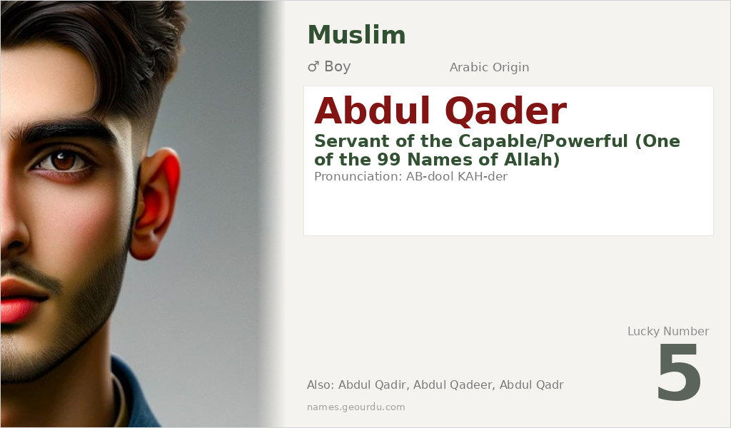 Abdul Qader Name Meaning and Details