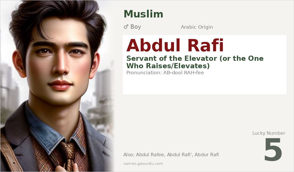 Abdul Rafi Name Meaning and Details