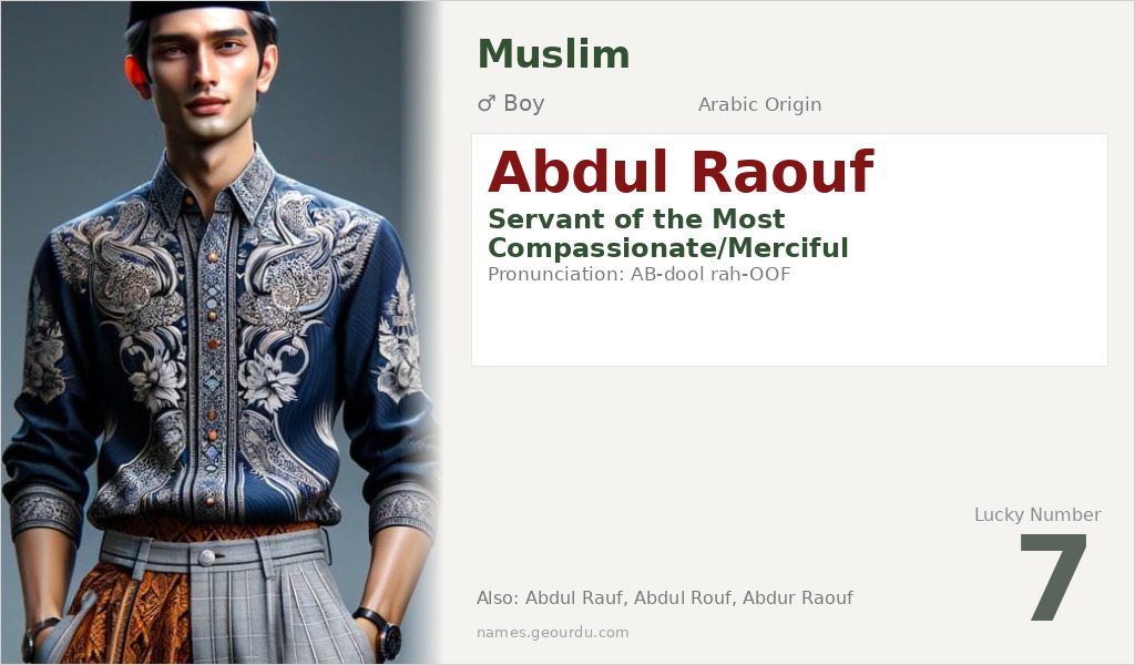 Abdul Raouf Name Meaning and Details