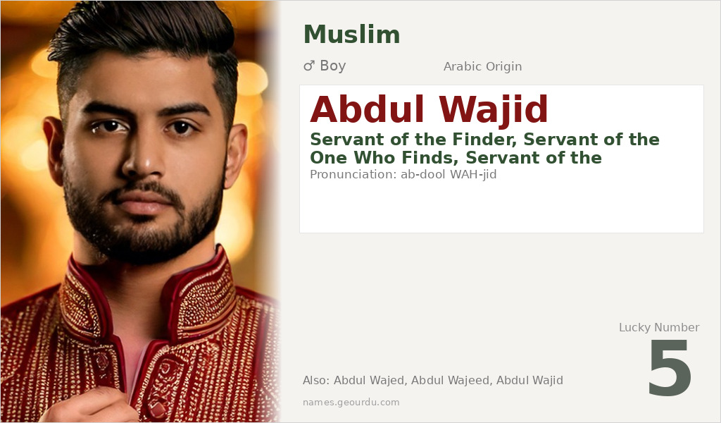 Abdul Wajid Name Meaning and Details