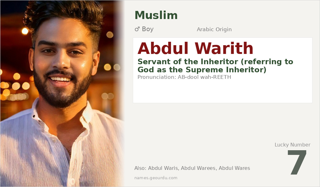 Abdul Warith Name Meaning and Details