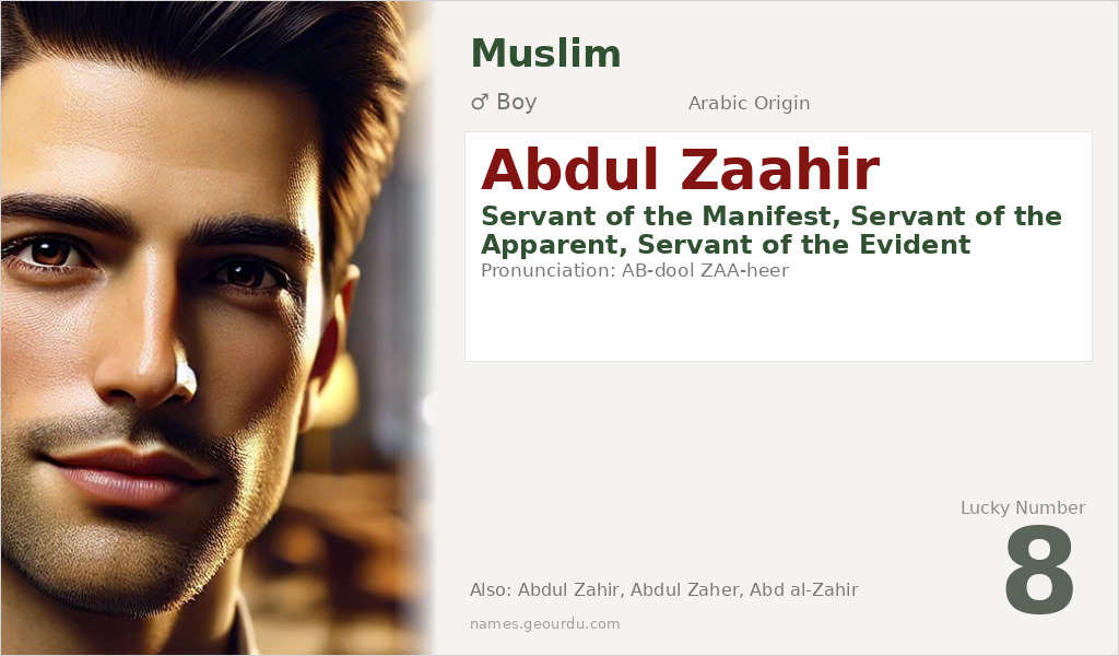 Abdul Zaahir Name Meaning and Details