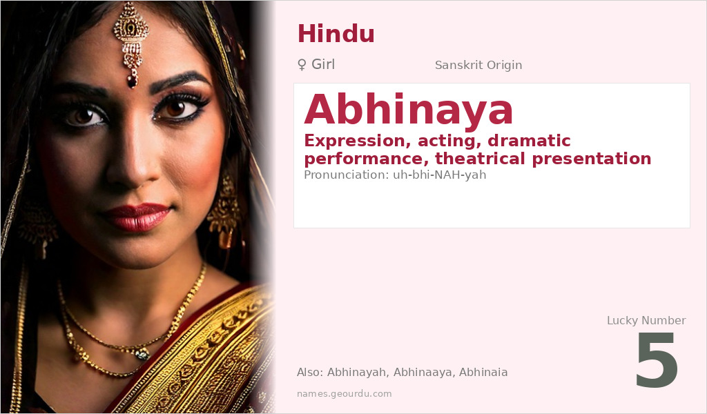 Abhinaya Name Meaning and Details