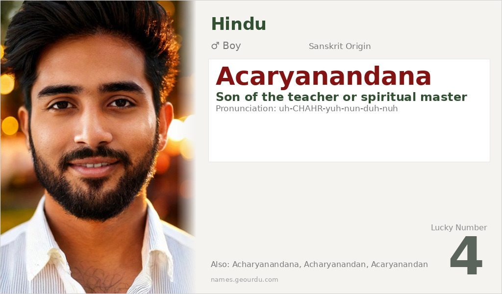 Acaryanandana Name Meaning and Details