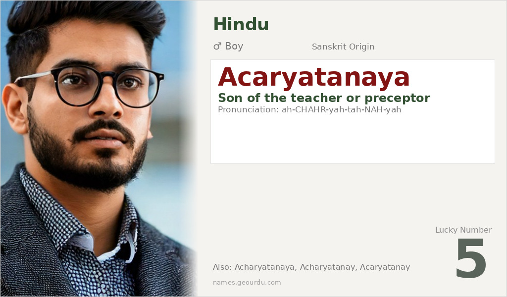 Acaryatanaya Name Meaning and Details