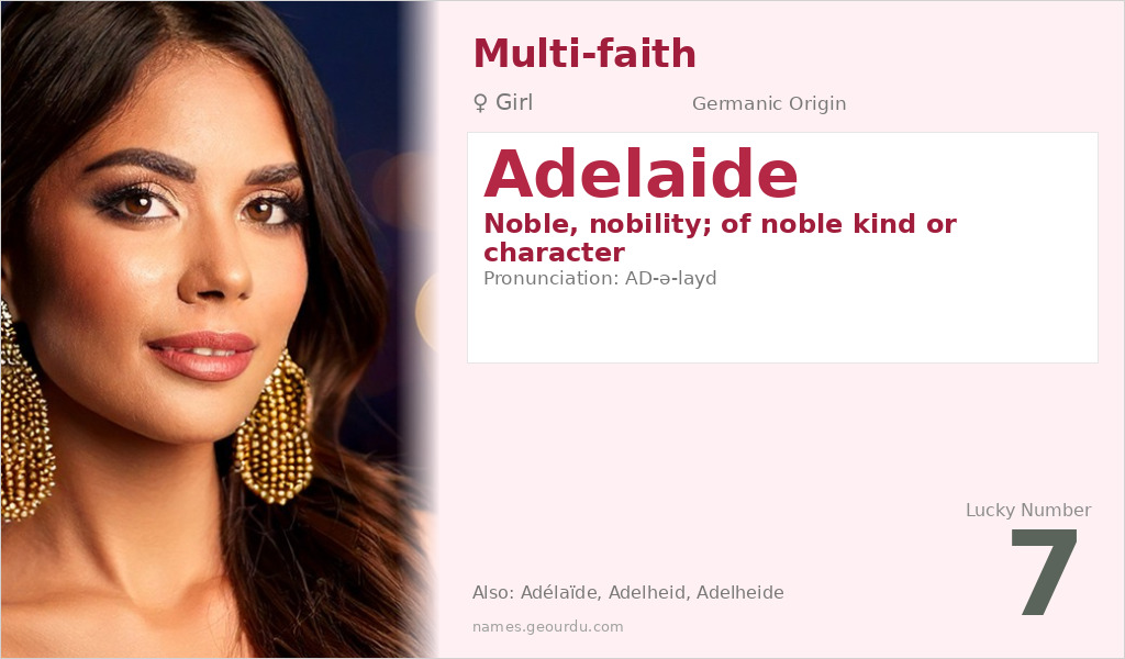 Adelaide Name Meaning and Details