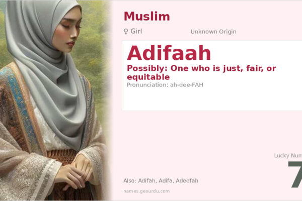 Adifaah Name Meaning — Origin, Gender & Details (2025)