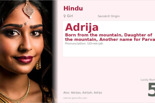 Adrija Name Meaning — Sanskrit Origin, Girl Name & Details (2025)