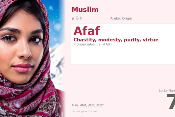 Afaf Name Meaning — Arabic Origin, Girl Name & Details (2025)