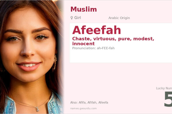 Afeefah Name Meaning — Arabic Origin, Girl Name & Details (2025)