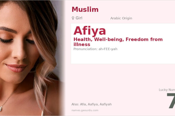 Afiya Name Meaning — Arabic Origin, Girl Name & Details (2025)