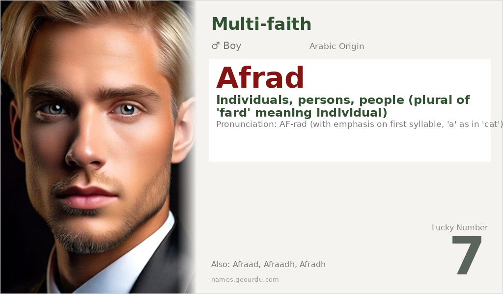 Afrad Name Meaning and Details