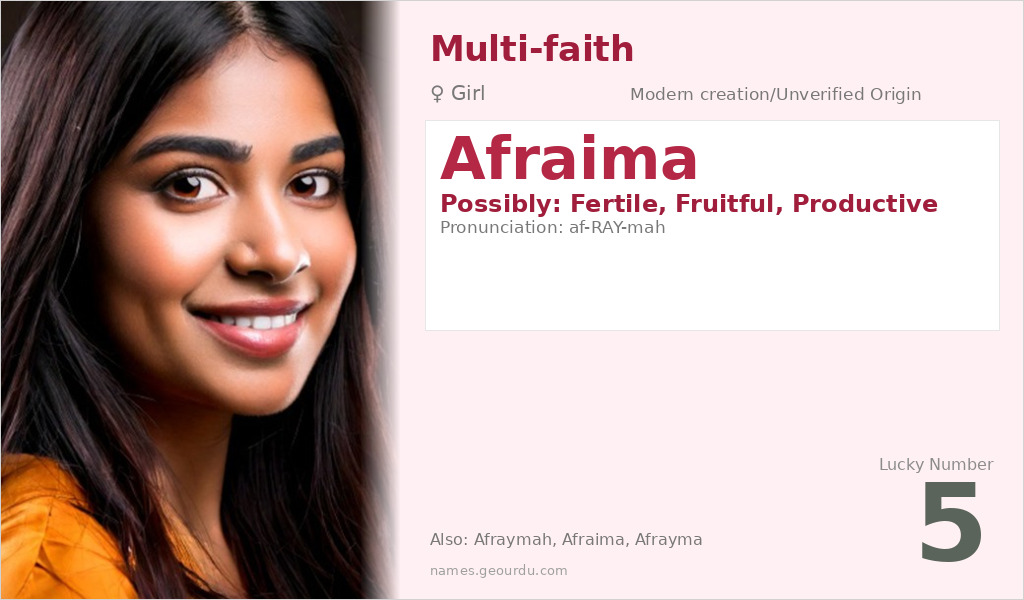 Afraima Name Meaning and Details