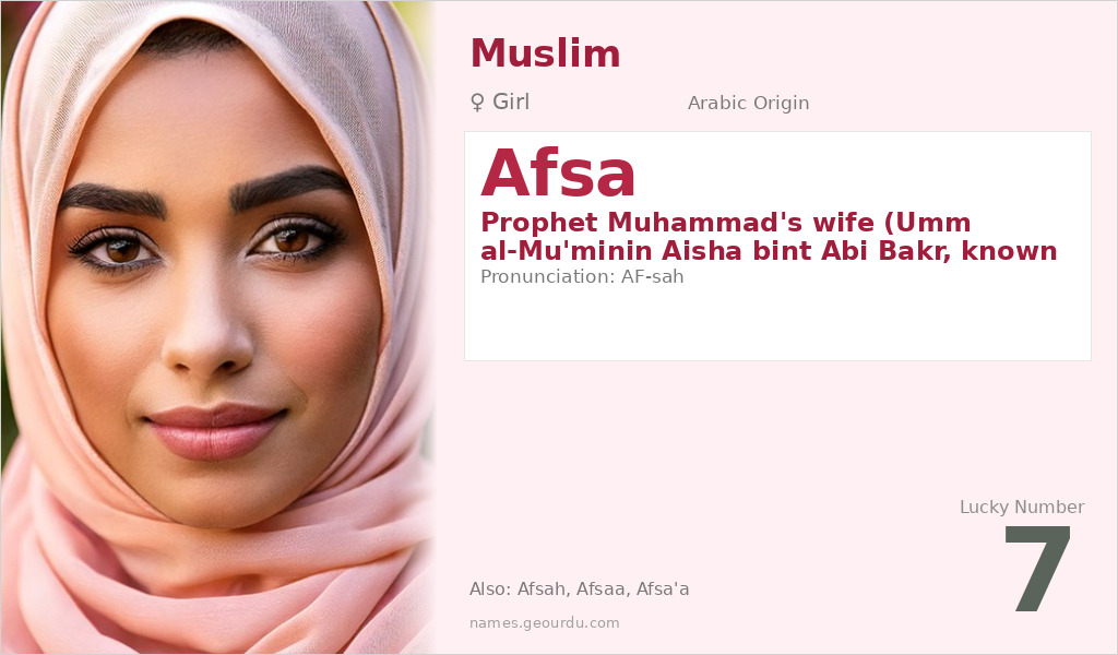 Afsa Name Meaning and Details
