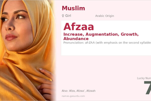 Afzaa Name Meaning — Arabic Origin, Girl Name & Complete Guide (2025)
