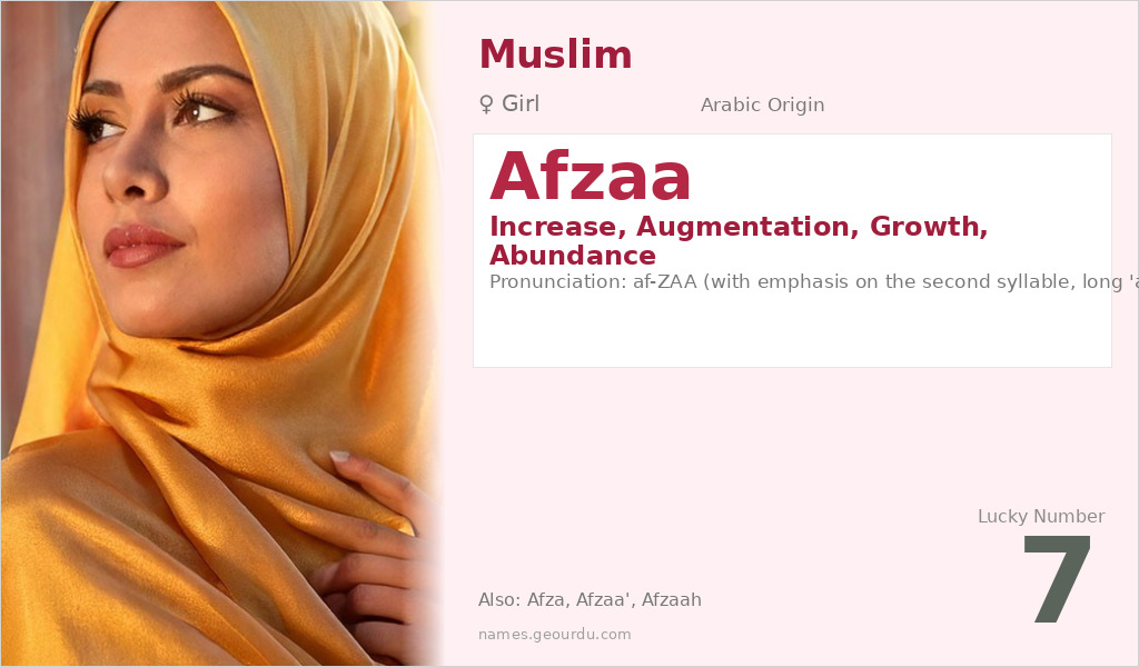 Afzaa Name Meaning and Details