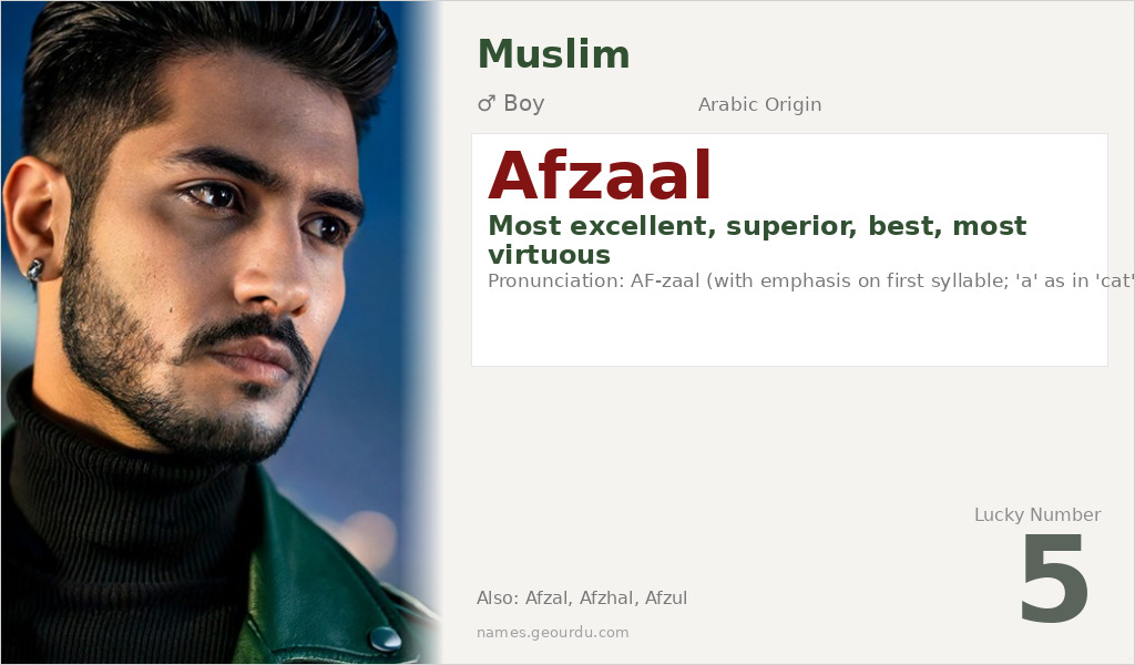 Afzaal Name Meaning and Details