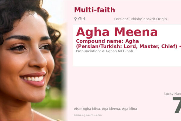 Agha Meena Name Meaning — Persian/Turkish/Sanskrit Origins & Details (2025)