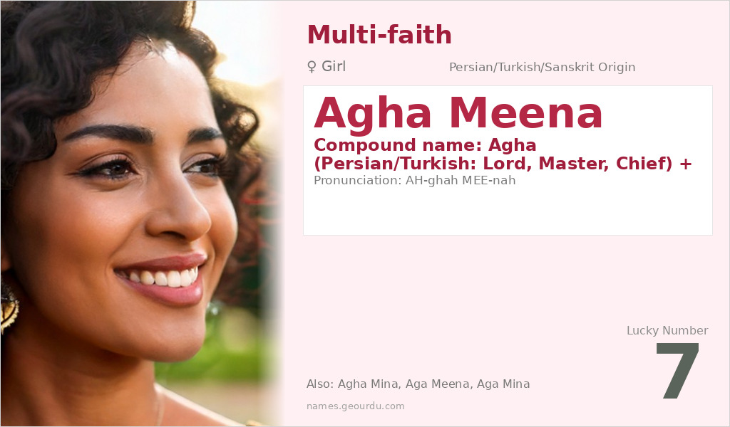 Agha Meena Name Meaning and Details