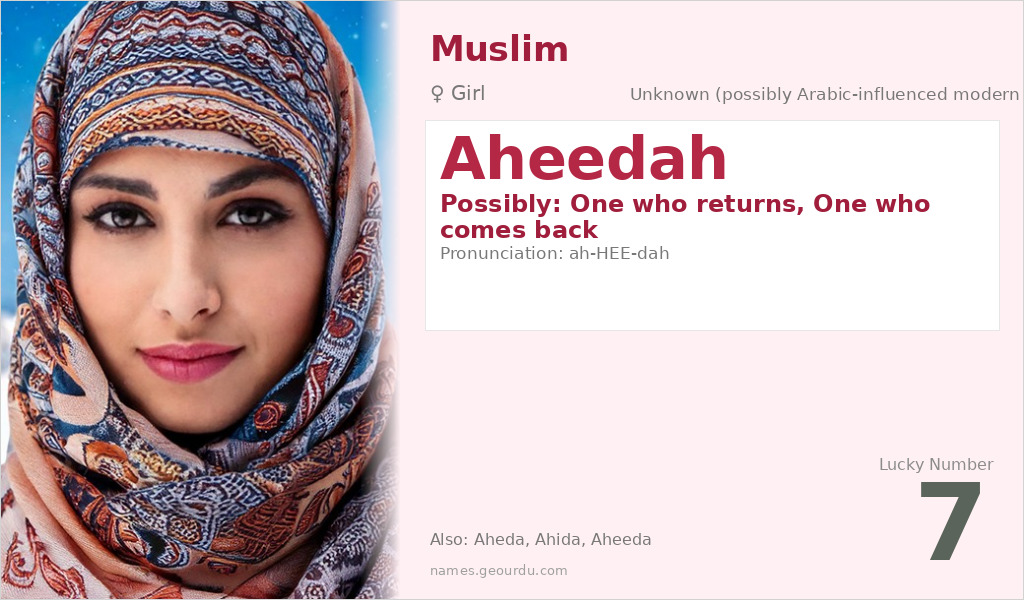 Aheedah Name Meaning and Details