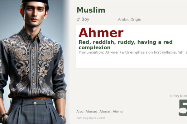 Ahmer Name Meaning — Arabic Origin, Boy Name & Details (2025)