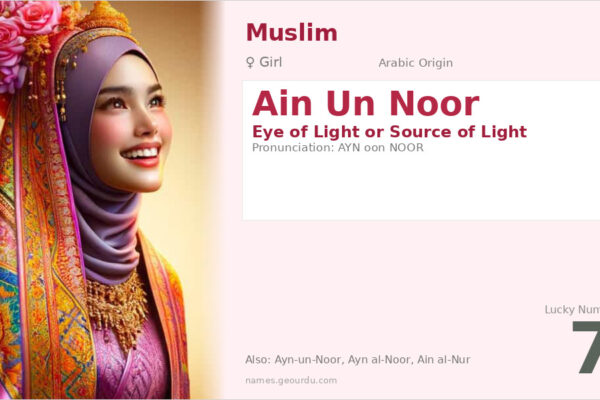 Ain Un Noor Meaning — Arabic Origin, Girl Name & Details (2025)