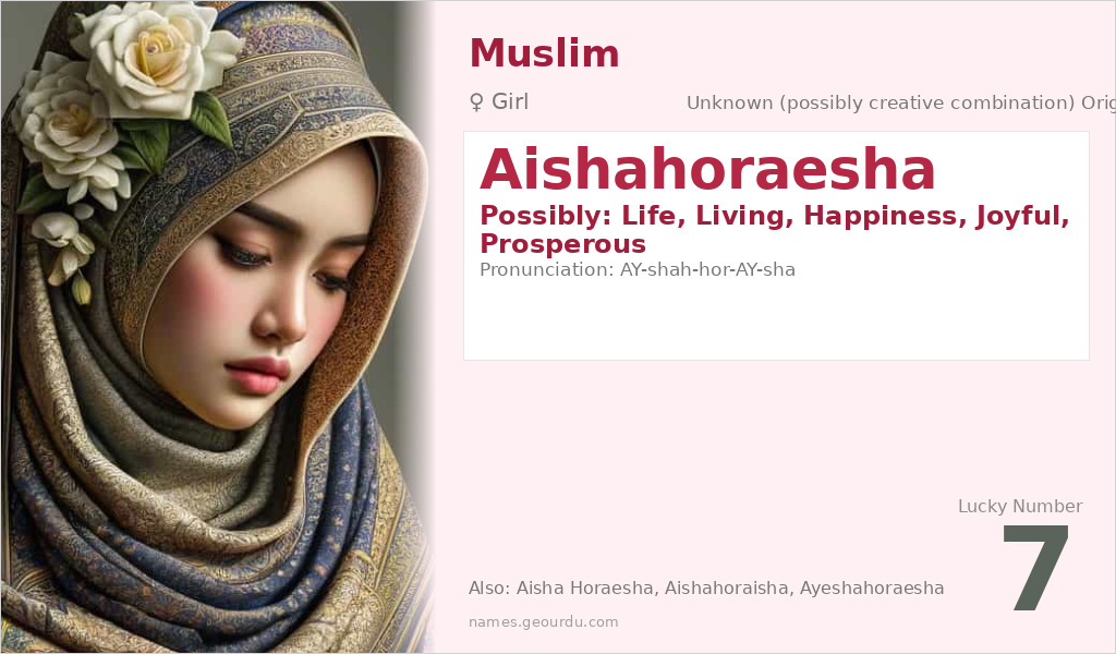 Aishahoraesha Name Meaning and Details