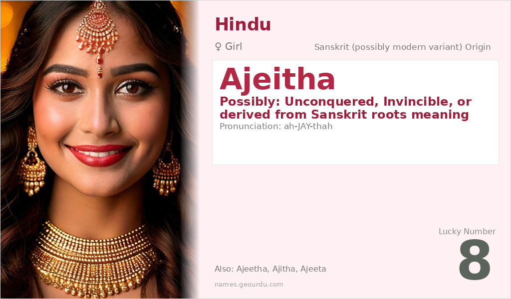 Ajeitha Name Meaning and Details