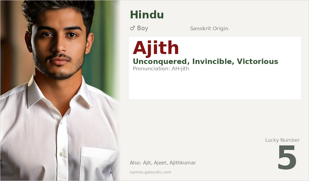 Ajith Name Meaning and Details