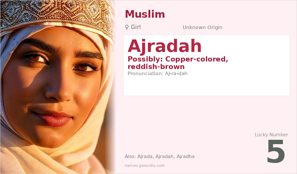 Ajradah Name Meaning and Details